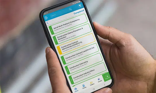 Man using safeTapp for training records