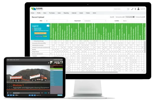 BIS LMS Software on desktop and tablet