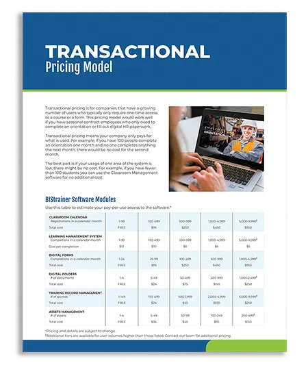 Transactional Pricing model