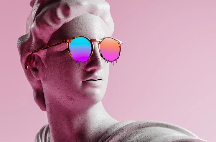 Classic statue with sunglasses