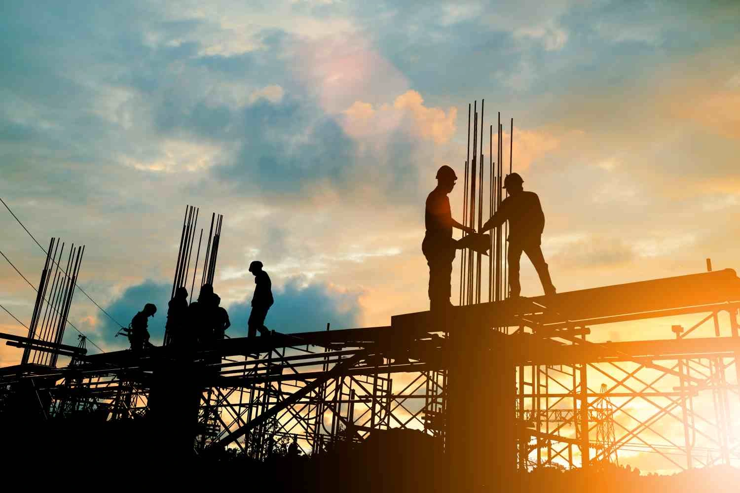 Iron workers On Scaffolding site