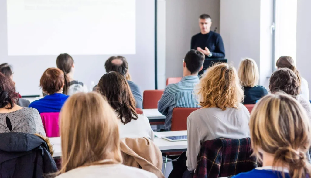 delivering training to a group of people