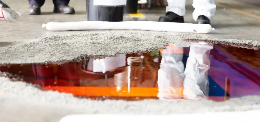 Oil of tank leak on the floor
