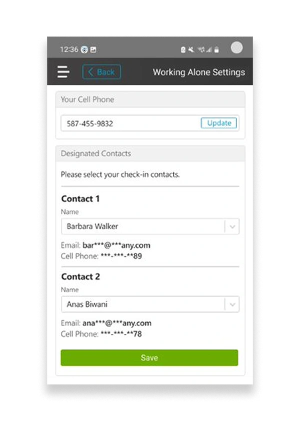 Working Alone Feature