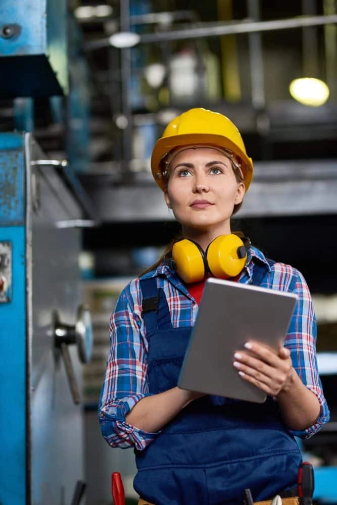 Woman using tablet for Digital folders