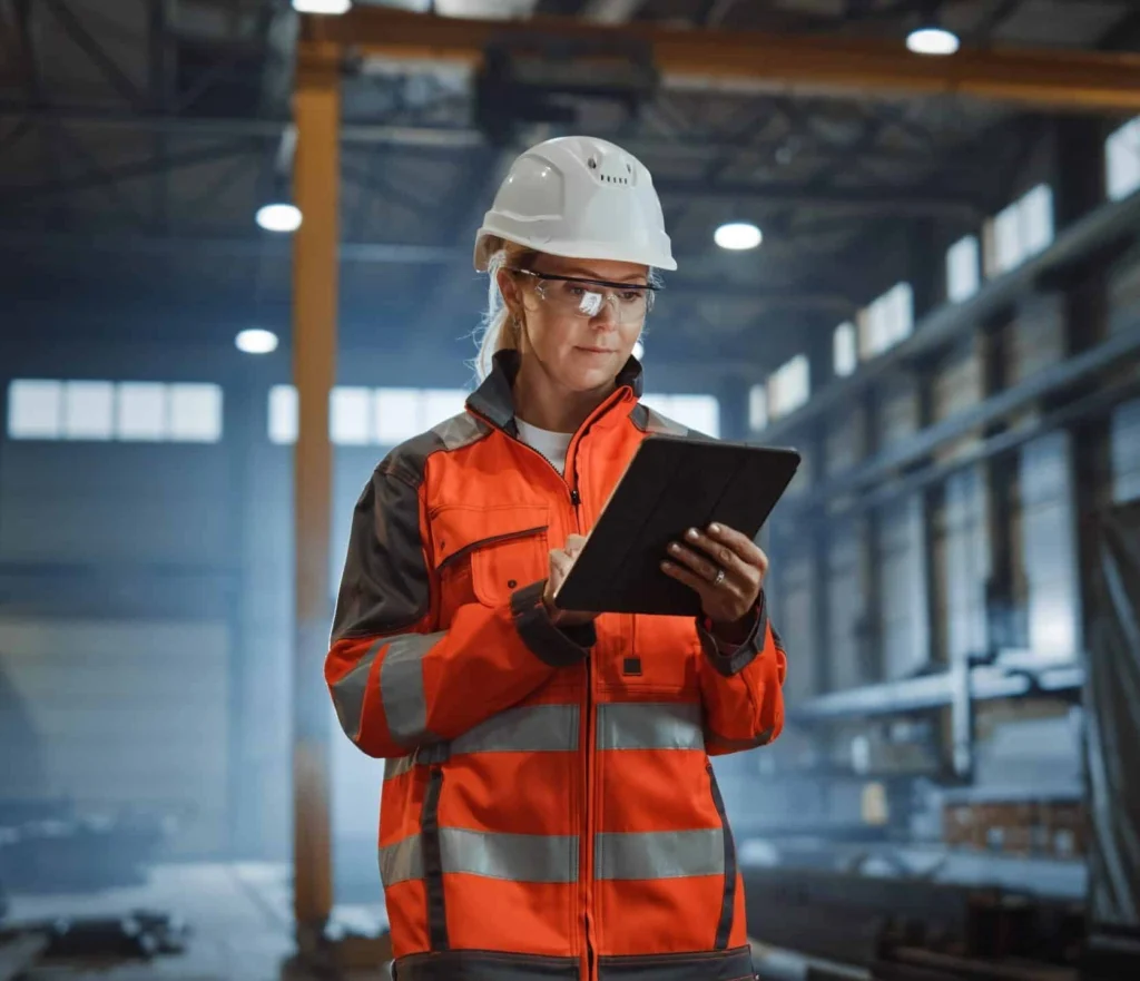 Professional using EHS software