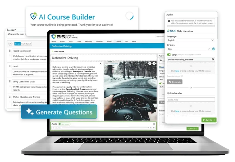 Event Banner AI Course Builder On Laptop