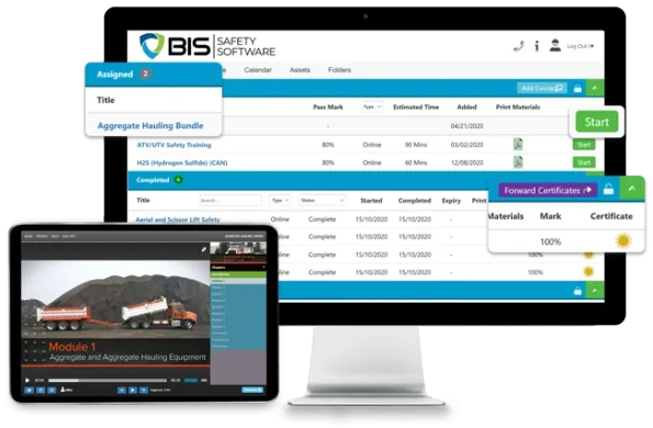 LMS on desktop and tab