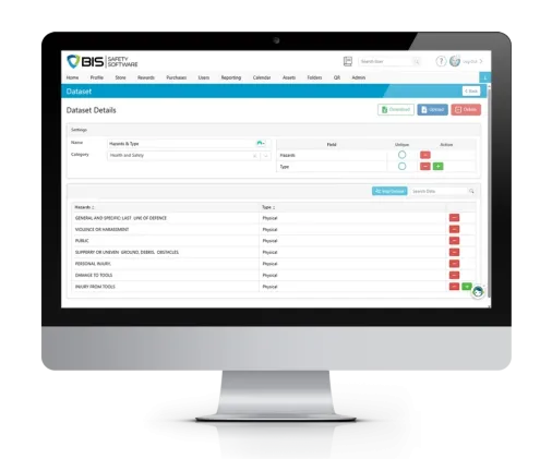 bis safety software dataset on computer
