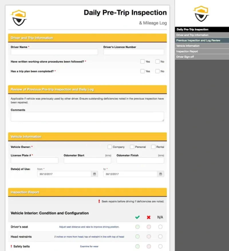 Daily Pretrip Inspection short