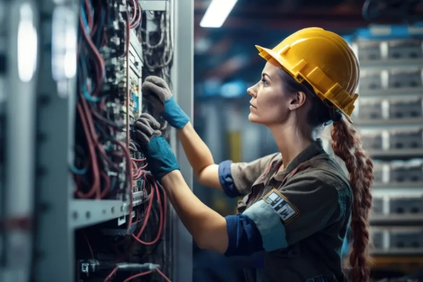 - BIS Safety Software A professional electrician installing a electric switchboard safely.
