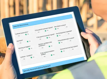 FLHA Construction Worker with Tablet