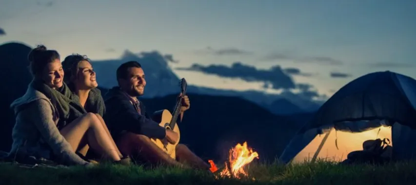 - BIS Safety Software friends enjoying a campfire in temperate north america