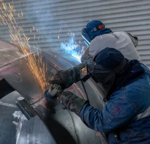 - BIS Safety Software Welded manufacturing in the steel factory. Manufacturing engineering, or the manufacturing process, are the steps through which raw materials are transformed into a final product.