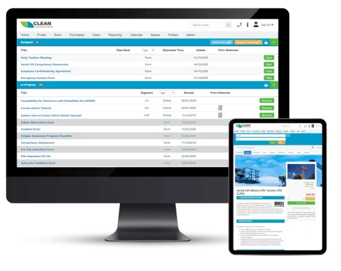 LMS on Desktop and Tablet