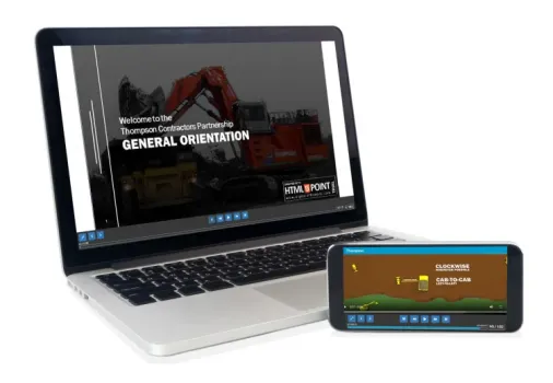 Orientation on laptop with mobile with white background