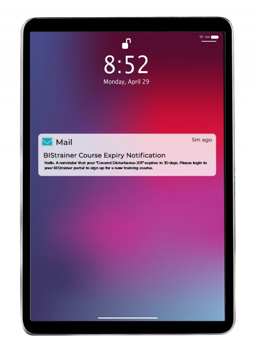 Tablet course expiry notification