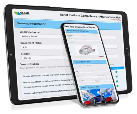 Tilted phone and tablet for digital forms page lighter