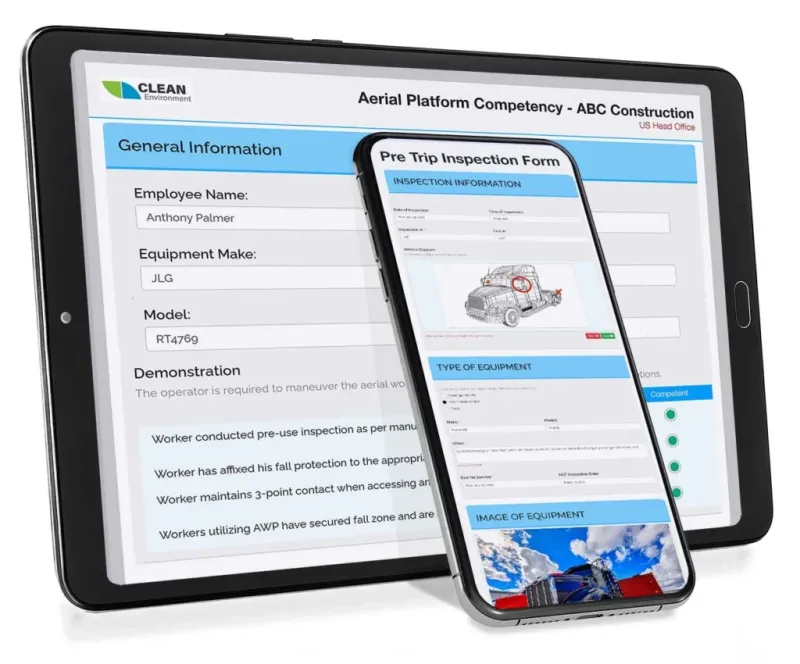 Tilted phone and tablet for digital forms page lighter