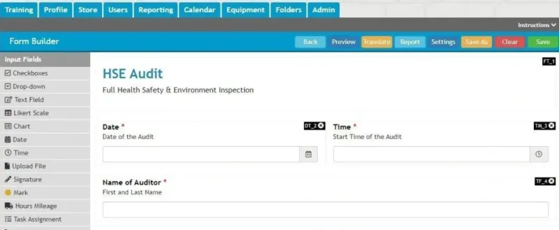 Safety Management System on desktop