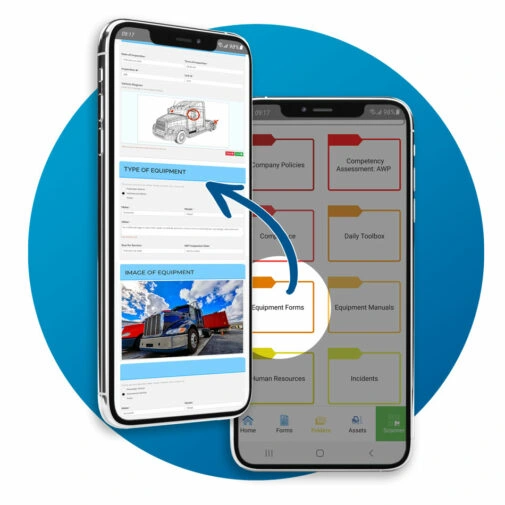 document management software on two phones