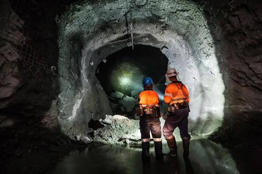 Miners underground at a copper mine in NSW, Australia