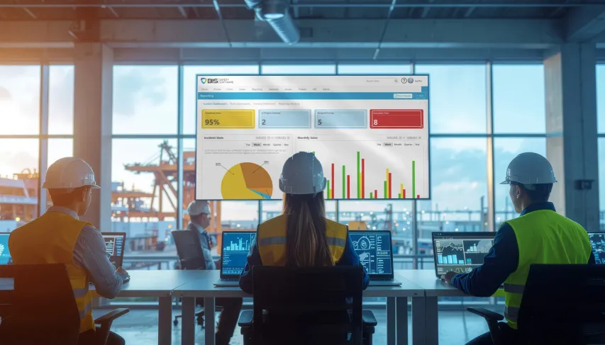 Predictive EHS analytics report showing safety performance trends and risk insights.